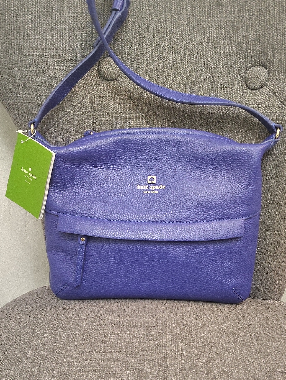 kate spade Royal Purple Pebbled Leather Crossbody Bag